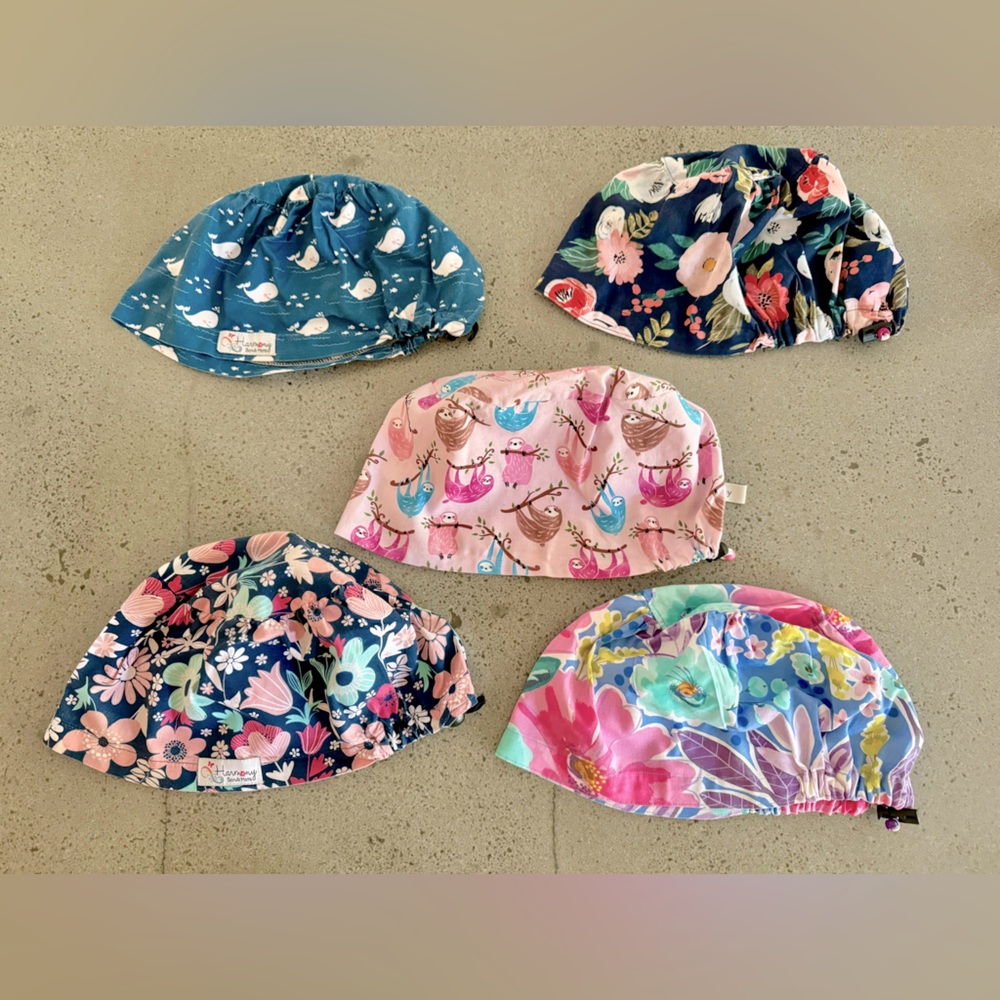 5 Euro Scrub Caps with elastic back.